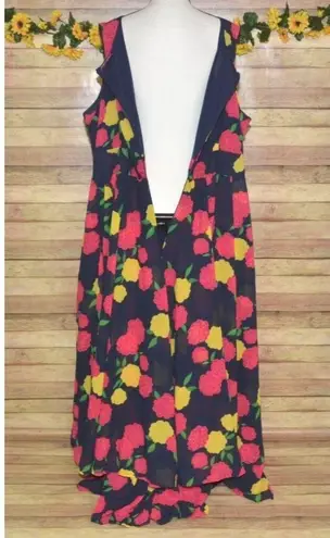 Jessica London Blue Floral Sleeveless Dress Plus Size 24 Flowy Ruffles Spring