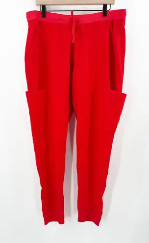 Mandala Scrub Joggers Women's Large Red Medical Comfort Multi