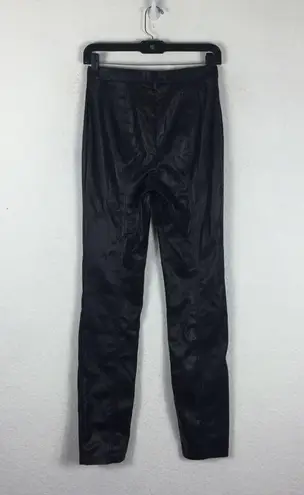 Jason Wu Black Vegan Leather Split Hem Trouser Pants Small