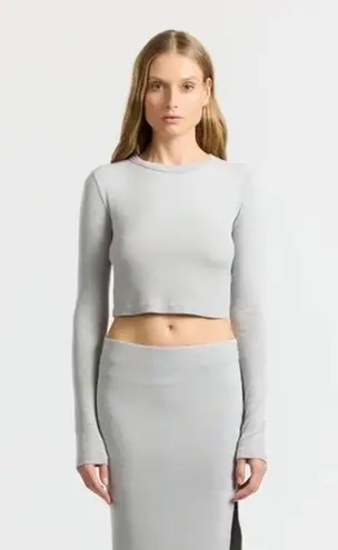 Cotton Citizen $90 New Verona Crop Long Sleeve - Gray - Small