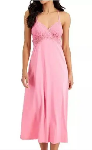 INC Lingerie Lace Trim Cutout Back Chemise Nightgown Foxy Pink Size XL