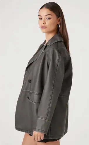 Forever 21 Faux Leather Double-Breasted Jacket