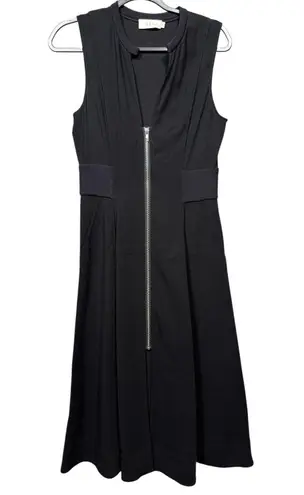 ALC Frank A.L.C. Black Zip Front Sleeveless Midi Dress Size 6