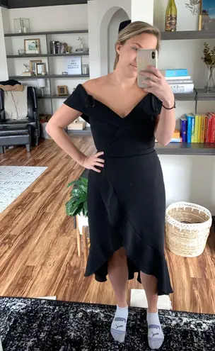 XScape Off The Shoulder Black Dress