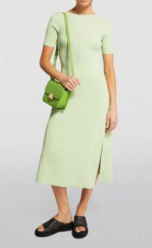 Maje NWT Ruche Vert Tie-Back MIDI Dress in Light Green Size 40/L