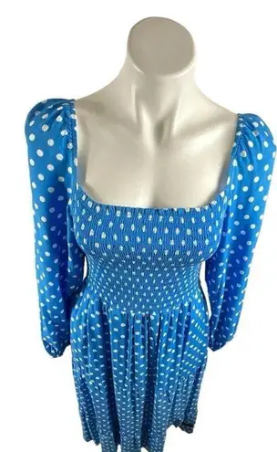 Dolan Anthropologie Left Coast Laney Polka Dot Maxi Dress in Blue and White Size L