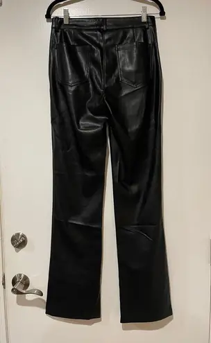 Dynamite  Helena Demi Boot Faux Leather Jet Black Flare Pant Size 6 New w/ Tags