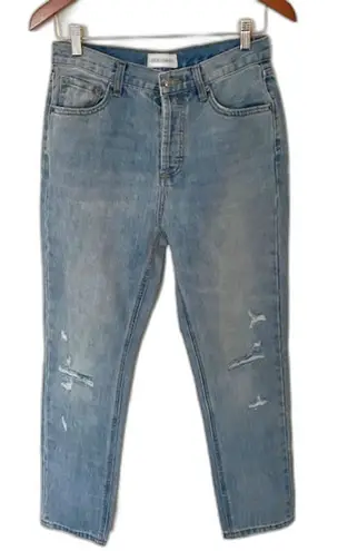 Luca + Grae NWT High Rise Distressed Denim Jeans Straight Leg Sz M - Image 1