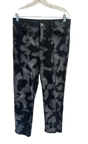 Wild Fable Super high rise straight leg black & grey acid wash tie dye Jean streetwear 14