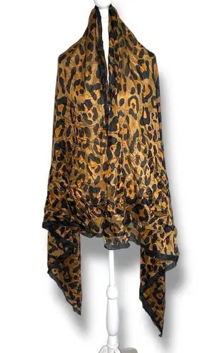Animal, Cheetah Print, Silk, Oversized Scarf Black