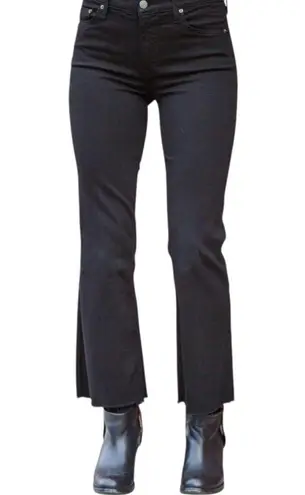 GRLFRND Joan Crop Flare Jeans in the Color Black Magic Woman