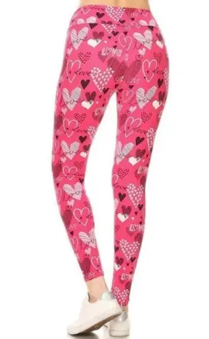 Yoga Band Buttery Soft Valentines Day Print Leggings OS Size undefined