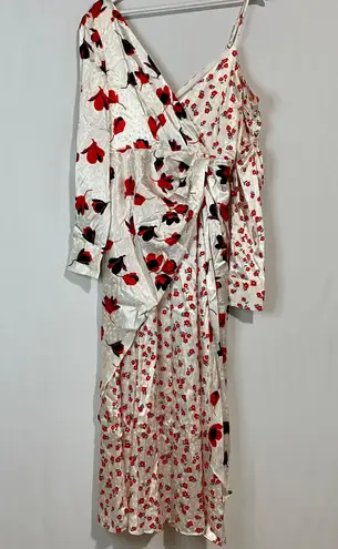 O.P.T . Women’s Emilia Knot Front One Shoulder Surplice Dress Floral Size Sm NWOT