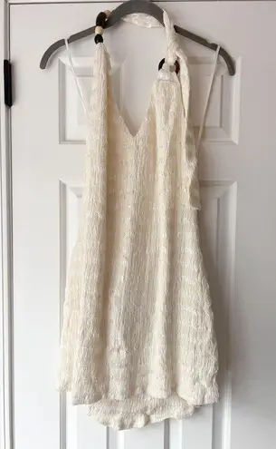 Intermix NWT Savannah Morrow x Woodie Dress White Halter Mini Beaded Backless