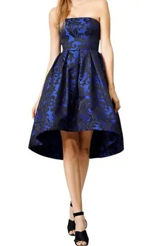 Monique Lhuillier Meet at Midnight Dress size 14 Strapless High Low Blue Black