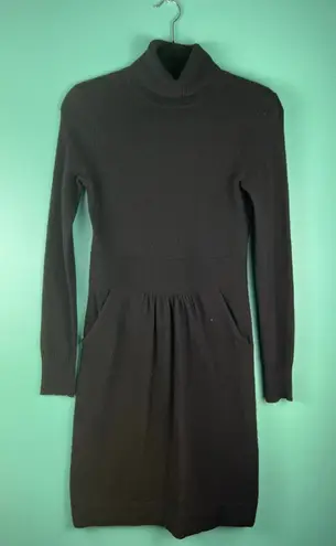 J.Crew Wool Cashmere Turtleneck Sweater Dress XS Black | Long Sleeve Knit with P