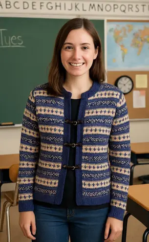 Vintage 90s Norwegian Wool Fair Isle Cardigan Unisex Norway Size M