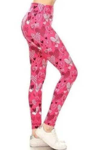 Yoga Band Buttery Soft Valentines Day Print Leggings OS Size undefined