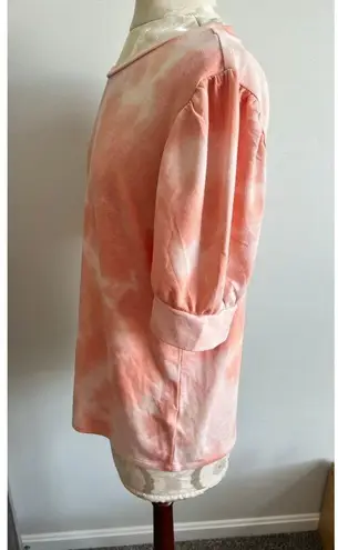 cupio Women's Blush Pink Short Sleeve Cuffed Sleeves Blouse XL