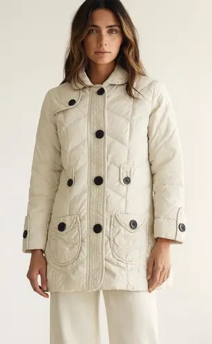 Rosanda Ilincic Cream Quilted Puffer Coat EU 38 US 2 Quiet Luxury Minimalist