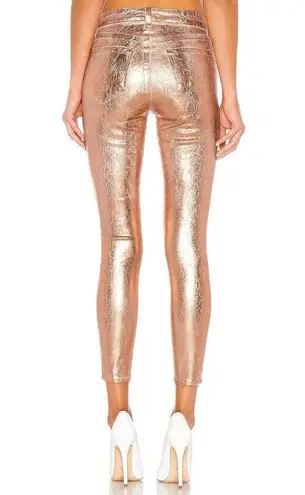 L'Agence NWT  Margot in Petal & Light Rose Gold Foil High Rise Skinny Jeans 25