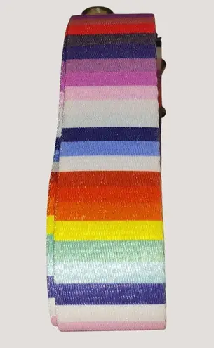 Long Adjustable Rainbow Colorful Stripe Bag Replacement Strap Gold Swivel Clasp