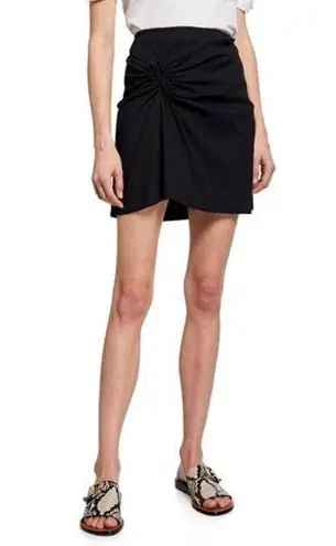 ALC Frank NEW NWT $295 SZ 4 Womens A.L.C. Burke Linen Blend Black Gathered Ruched