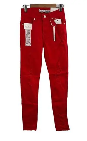 Vince  Blue Co Red Distressed High Rise Skinny Jean Size 9 New