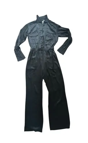 Revolve NICHOLAS Black Long Sleeve Jumpsuit 100% Silk Size 2