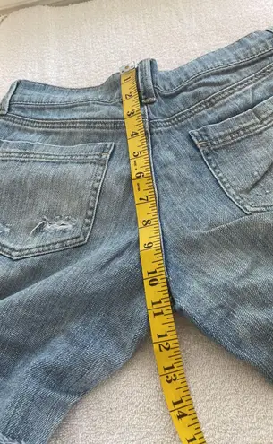 New York And Company jean shorts faded distressed rolled cuff button/zip Size 0