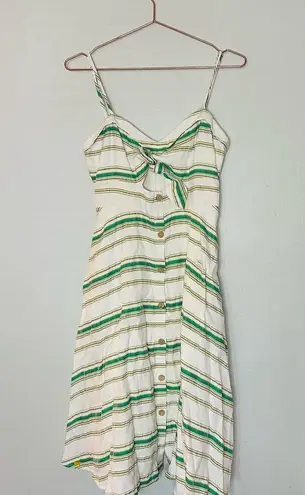 Hutch White Green Striped Marissa Full Skirt Sweetheart Neckline Dress Size 8