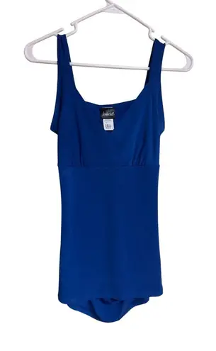 Frederick's of Hollywood Blue tank top With Ruched open Back Detail- Medium