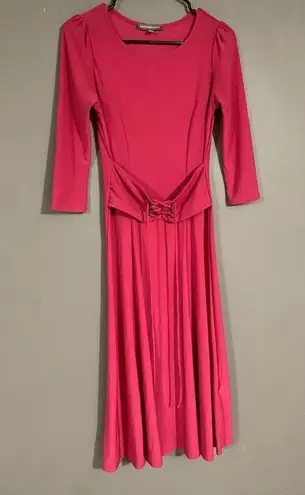 Kate & Mallory  Pink Long Sleeve Corset Waist Long Dress Size Small