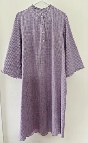 Rungolee Jacqueline Dress Womens XL Purple Gingham Midi Ruffle Cottagecore NWT