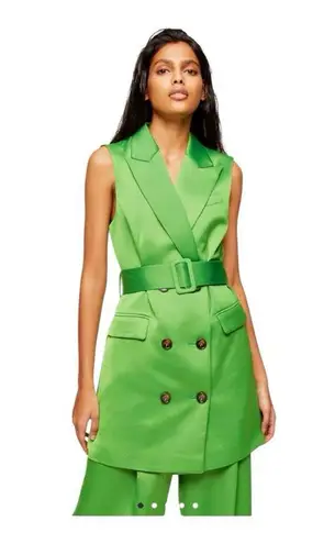Topshop  Green sleeveless Belted Double Breasted Pantsuit