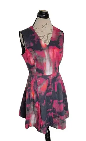 Piol Womens Dress Size Small Tie Dye Fit Flared Colorful Short Office Work Wear