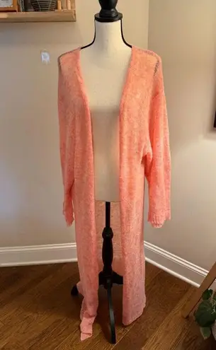 Anthropologie Duster Kimono Cardigan Pink One Size Boho Soft Lightweight OS