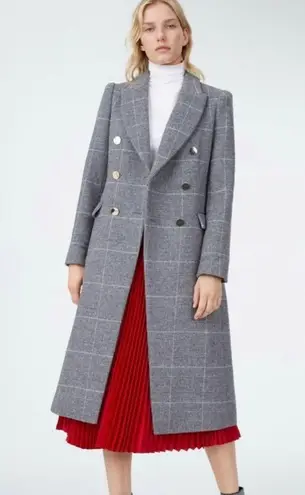 Club Monaco wool blend grey plaid Jemma coat NWT