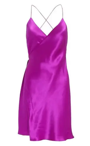 Michelle Mason Mason by Strappy Silk Wrap Dress in Orchid