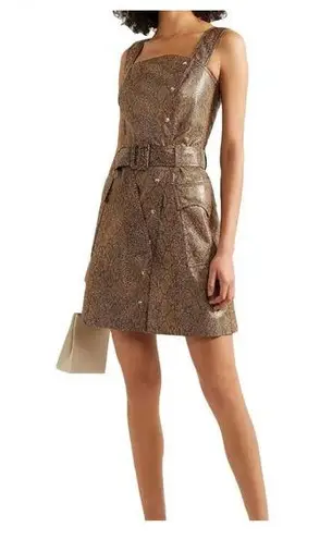 NANUSHKA Lorena Belted Snakeskin Print Vegan Mini Dress Size Small