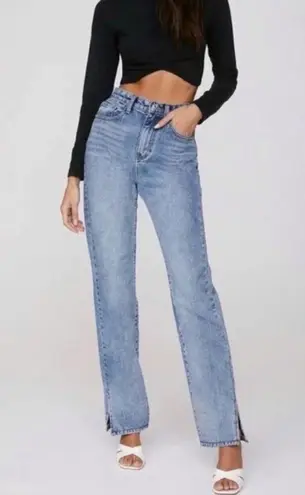 Nasty Gal  High Waist Split Leg Jean Womens Size 0 NWOT Medium Wash