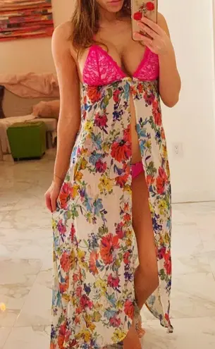 Beach Bunny Paradise Fleur halter maxi dress bikini swim cover-up size S small