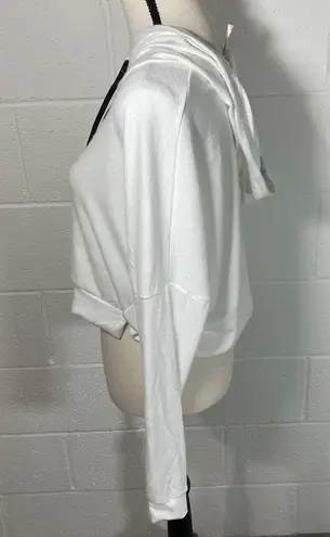 OTL Apparel Cropped White Dolman Sleeve Hoodie Size M