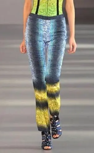 Peter Pilotto Abstract Print Blue Yellow Trousers Sz 4