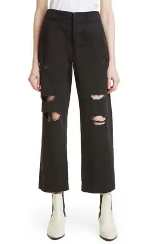 Frame Le Tomboy Ripped Twill Trousers size 24 NWT (b38.4)