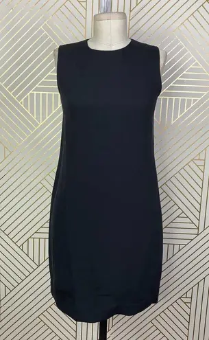 Vince  100% Silk Sleeveless Shift Dress in Black LBD Exposed Zip Back Size US 2