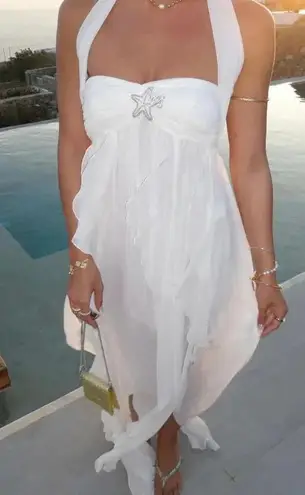 Wavy maternity dress White Size XL