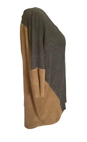 Drew women's size S oversized dark gray black and brown casual top suede