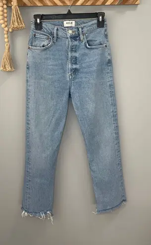 AGOLDE  high waisted button fly raw hem jeans Size 24