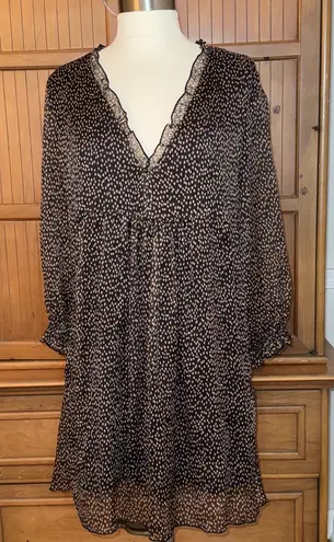 ZARA Mini Dress Ruffled V Neck, size Large